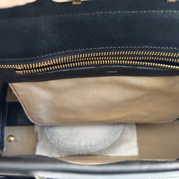 CHLOE  Calfskin Medium Alice Satchel Husky White and Black - Picture 2 of 15